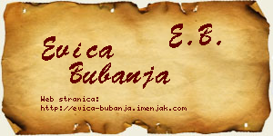 Evica Bubanja vizit kartica